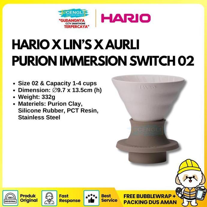 Promo Coffee Dripper Hario X LinS Ceramics Studio X Aurli Purion Immersion Switch Size 02 Limited Ed