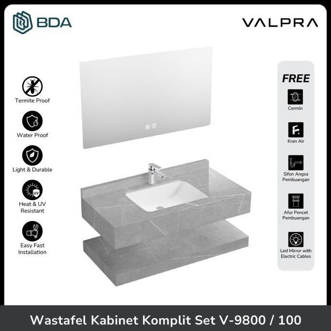 Promo Valpra Wastafel Kabinet Kamar Mandi Cabinet Wastafel Minimalis Set Komplit Washtafel Kabinet K