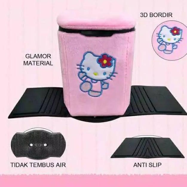 Tahan Lama  Tempat Sampah Hello Kitty Tempat Sampah Karakter Lucu Aksesoris Mobil Lucu