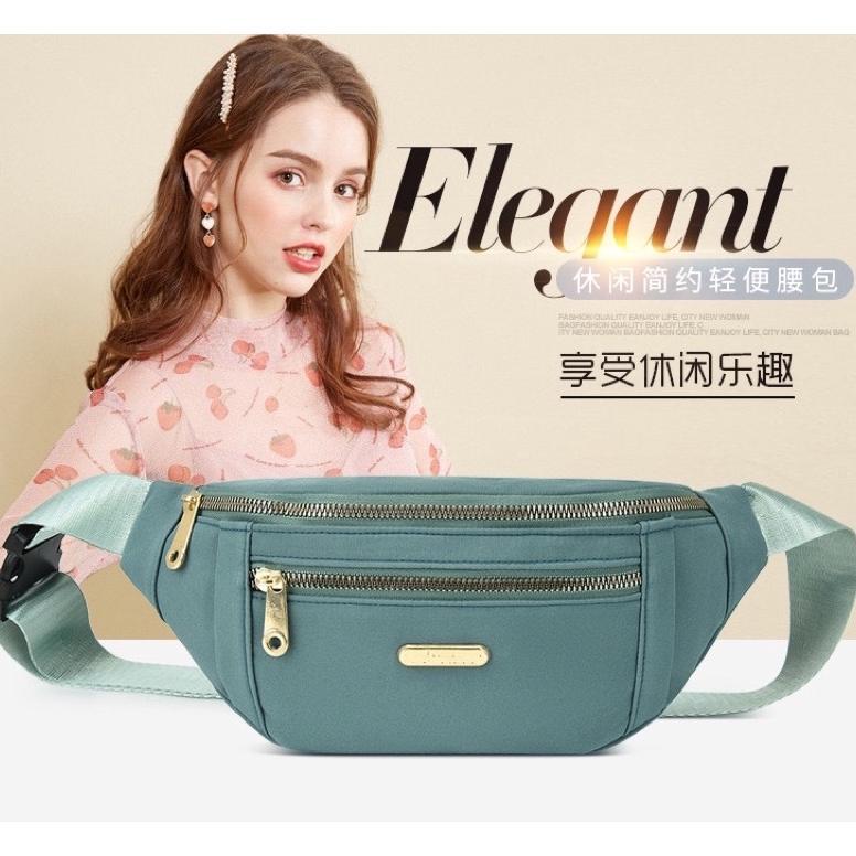 EXCLUSIVE Tas Pinggang Wanita import Selempang Dada Waistbag Premium ORI waterproof model O