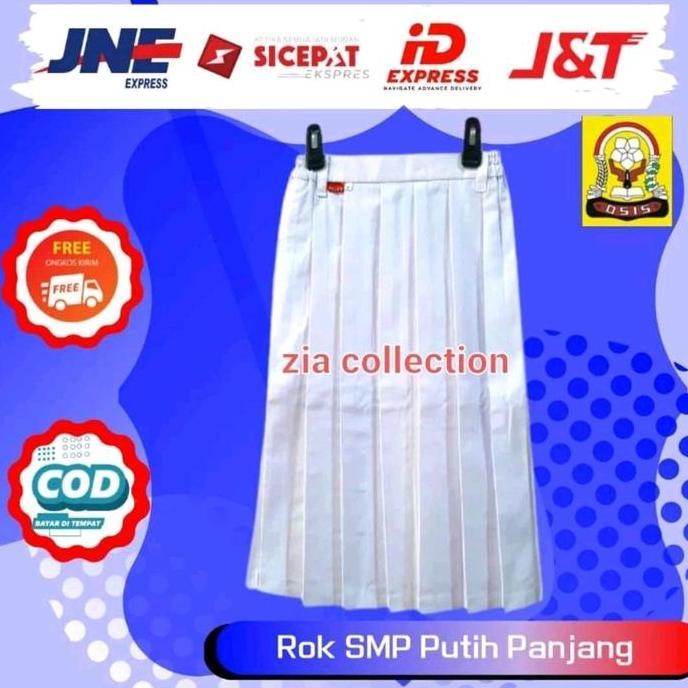 Seragam Sekolah - Rok Panjang Full Rempel / Plisket SD - MI Bahan drill WARNA PUTIH Anak