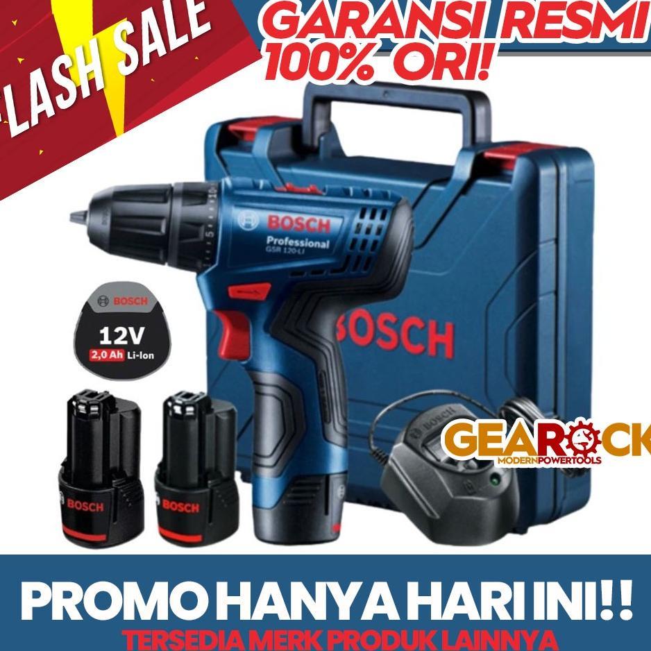 [Flash Sale] Mesin Bor Bosch Cordless 12V Dapat 2 Baterai - Bor Battery Jld Hujia Gtools Portable 12
