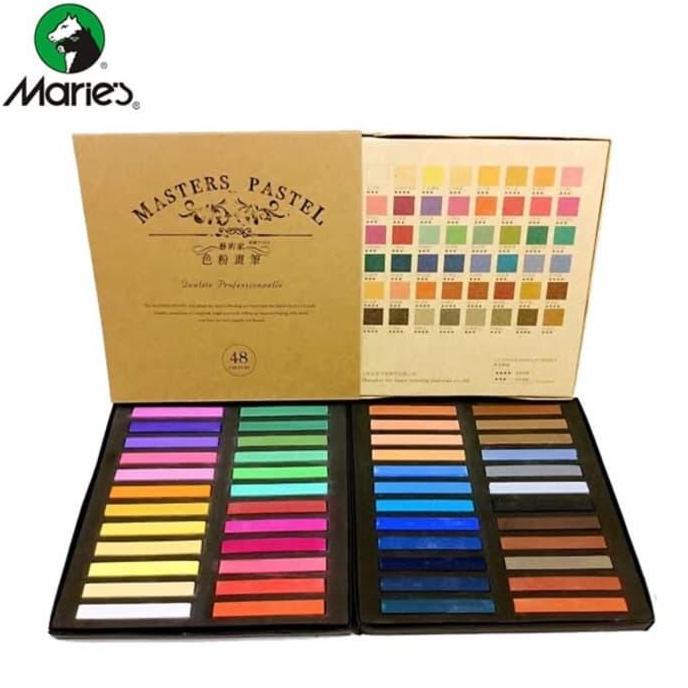 Maries Master Soft Pastel Set 48 Warna - Marie's Soft Crayon Oil Pastel Kapur Hair Chalk