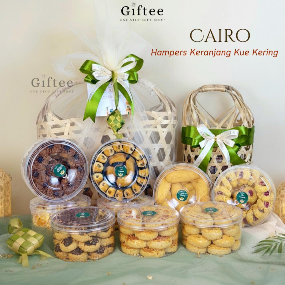 NOVELLEA HAMPERS LEBARAN CAIRO PARCEL SET KUE KERING KERANJANG COOKIES TAS ANYAMAN BAMBU ROTAN KADO 