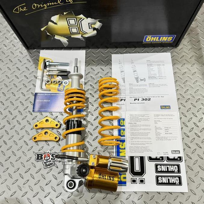 WAKEDEWE Shock Tabung Ohlins Rear PI 302 Preload Vespa S LX LXV