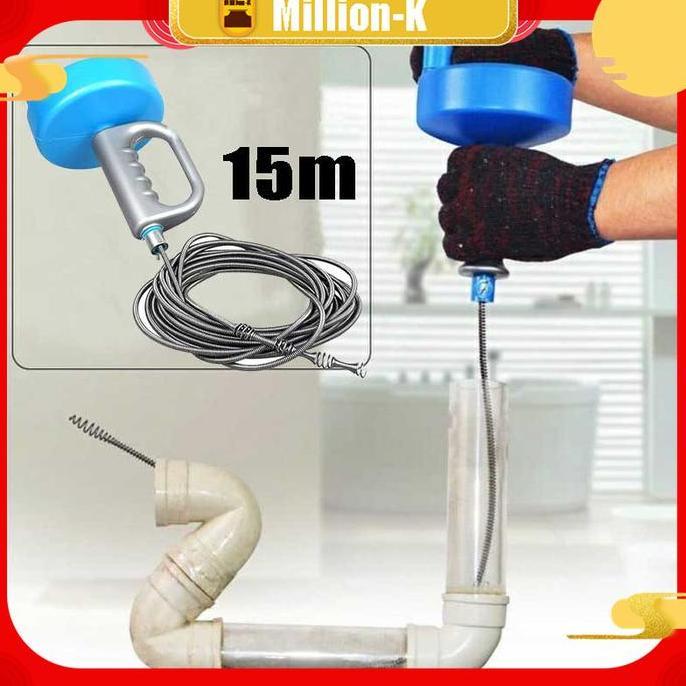 Pipe Cleaner 15 Meter Alat Kawat Pembersih Saluran Pipa Mampet Meter