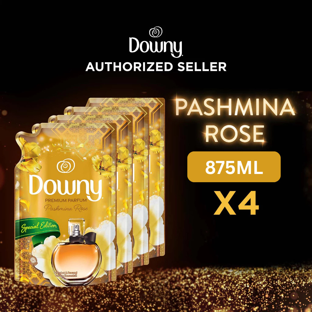 Downy Pelembut & Pewangi Pakaian Pashmina Rose Refill 875ml - Isi 4