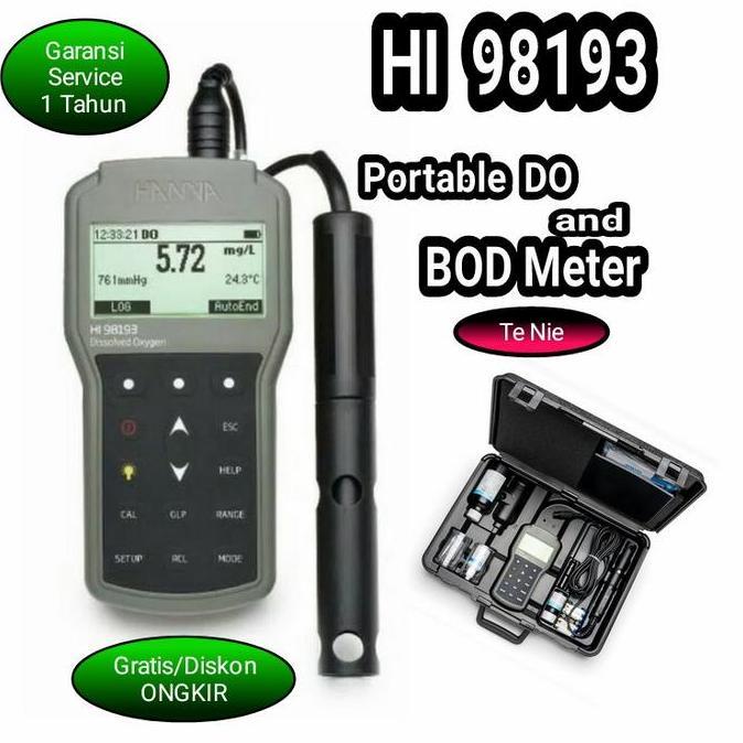 HANNA INSTRUMENTS HI-98193 PROFESSIONAL WATERPROOF DO AND BOD METER ORIGINAL DAN TERPERCAYA