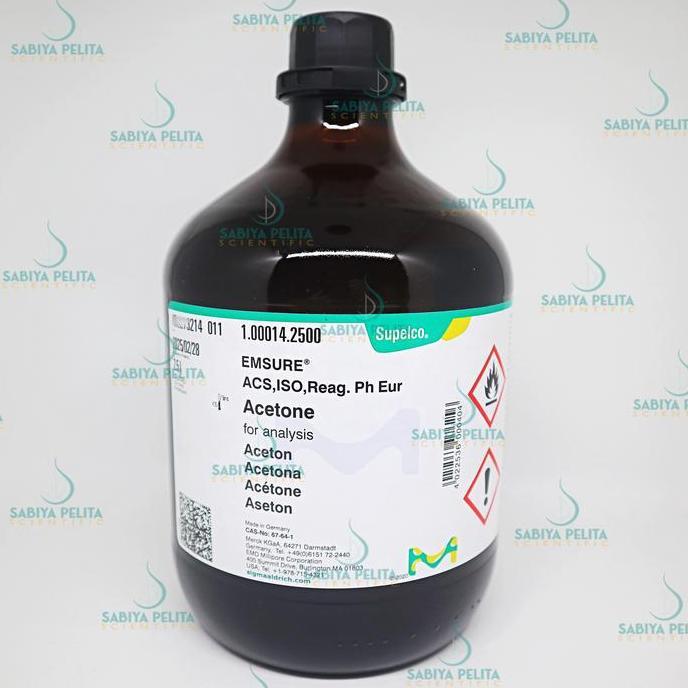 ACETONE CH3COCH3 FOR ANALYSIS MERCK 1.00014.2500 CAP. 2,5L ORIGINAL DAN TERPERCAYA