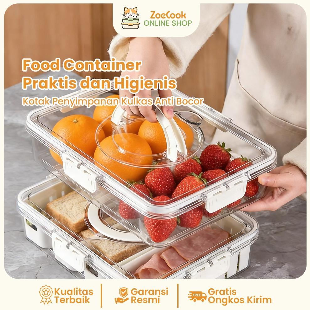 Kotak Penyimpanan Kulkas Kontainer Kulkas Food Kontainer Kotak Penyimpanan Kulkas Akrilik Sekat