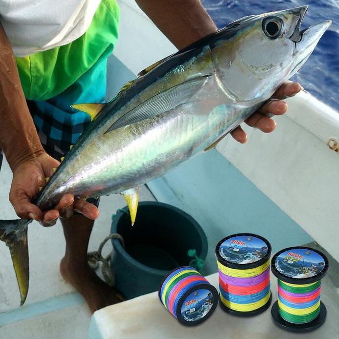 Senar PE 500m X16 X12 Senar Kepang Multiwarna Senar Pancing Kuat Memancing Tuna Di Laut