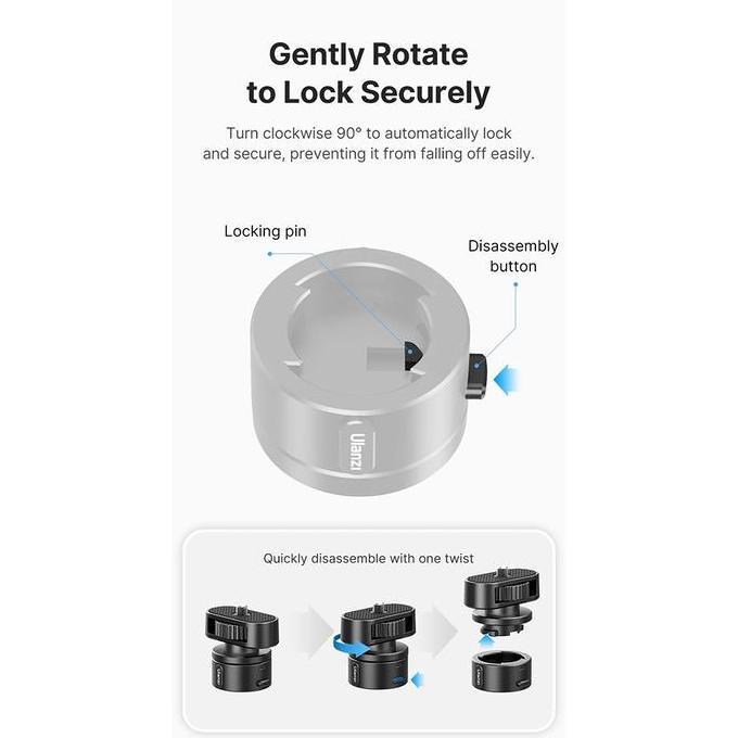 Whystudio- Ulanzi C016 Magnetic Quick Release 1/4 Screw Adapater Tripod Mount For Kamera / Led / Mic