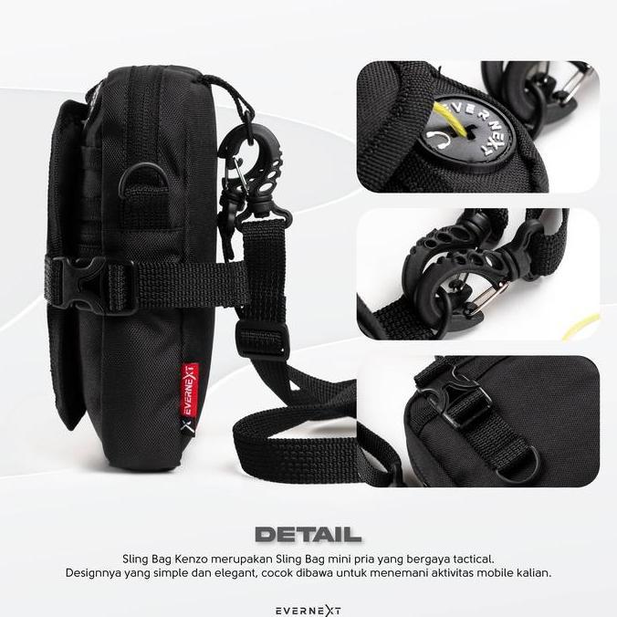 Cod,Bisa- Evernext - Tas Selempang Mini Pria Sling Bag Khenzo Sling Pouch Pria Tas Distro