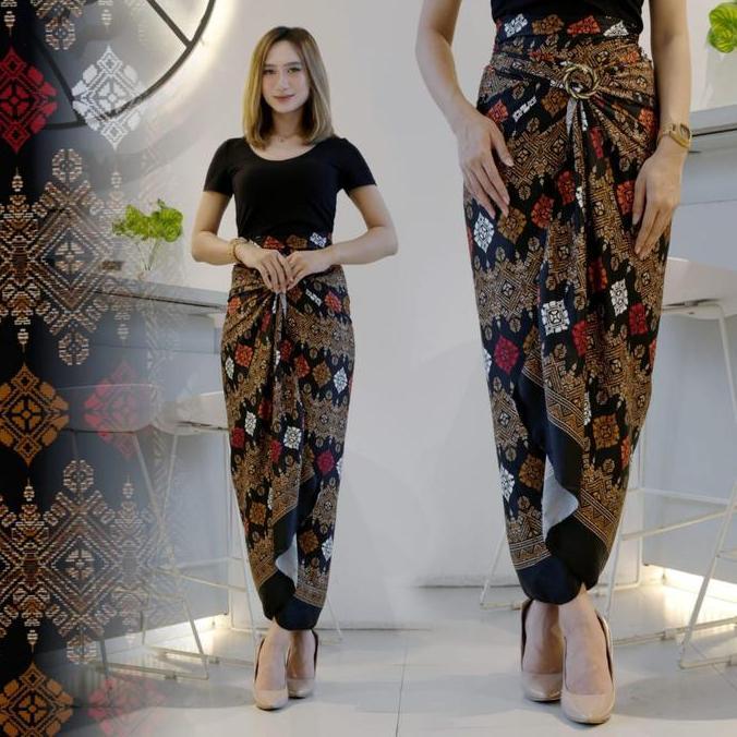 Hadirpopuler- Rok Lilit Batik Wanita Bawahan Kebaya, Pakaian Wanita Bawahan Wisuda Rok Lilit Tradisi