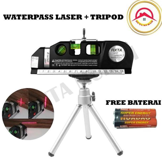 Meteran Laser Alat Pengukur Kemiringan Waterpass Penggaris Laser Tukang Bangunan Free Tripod origina