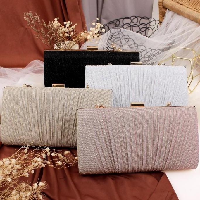 LNS B21 Tas Dompet Clutch Bag Pesta Kondangan Wanita Mewah Import Terbaru 120 - Tas Pesta Simple dan