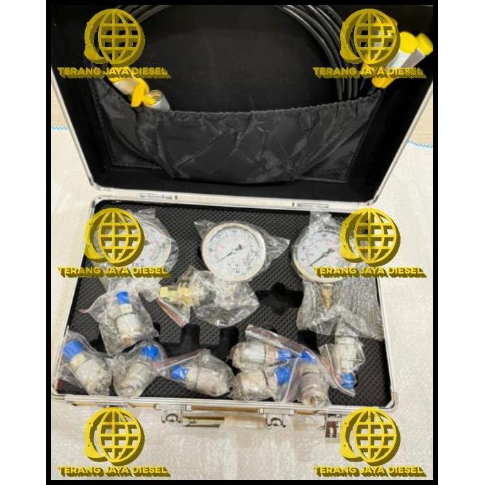 DISKON TEST PRESSURE GAUGE 3 MATA ALAT TES PRESSURE OLI HIDROLIK UNIVERSAL