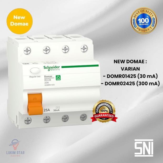 NEW ELCB SCHNEIDER DOMAE 25a 3Phase 300MA/30MA 25A 4phase ELCB 4 Phase 25A