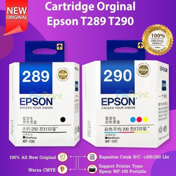 Cartridge Tinta Epson 289 T289 Black Printer Workforce WF100 WF-100
