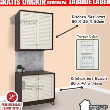 Kitchen Set 2 tu atas dan bah lemari meja minimalis sayur dapur
