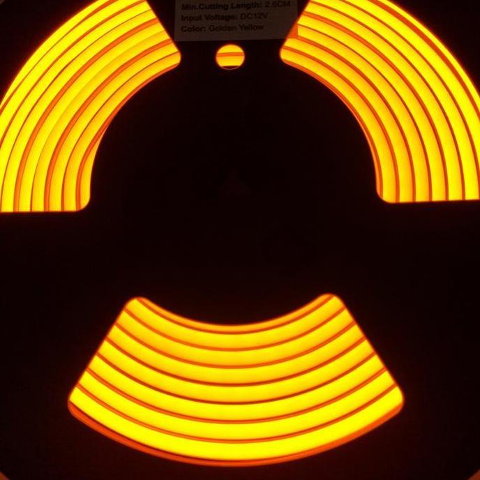 YIMAI lampu LED neon flex YIMAI DC 12 V 5 M warna golden yellow