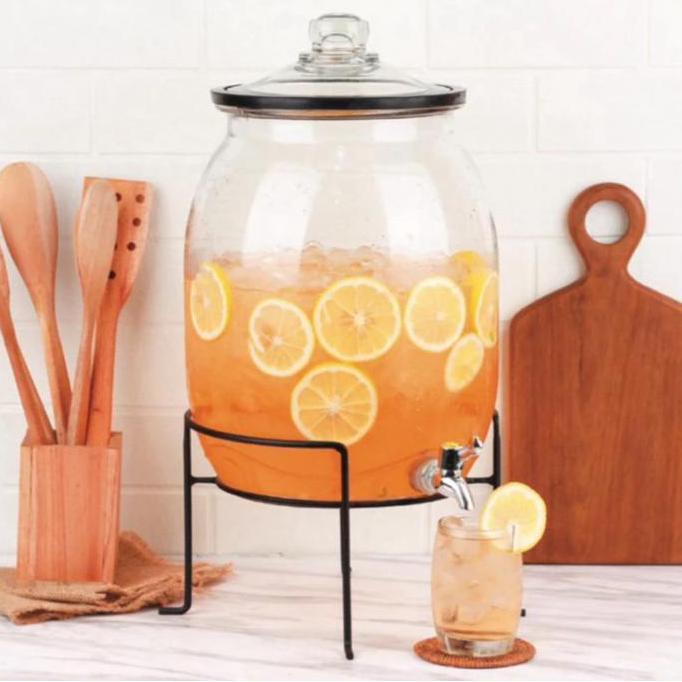 Galon dispenser kaca Gento 15 liter + kaki besi