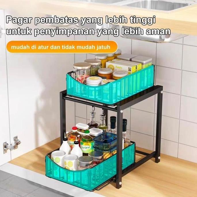 Rak Dapur Bah stafel Rak Kabinet Dapur Kitchen Rack Rak Lemari Dapur Keranjang Geser Laci Rak Tarik 