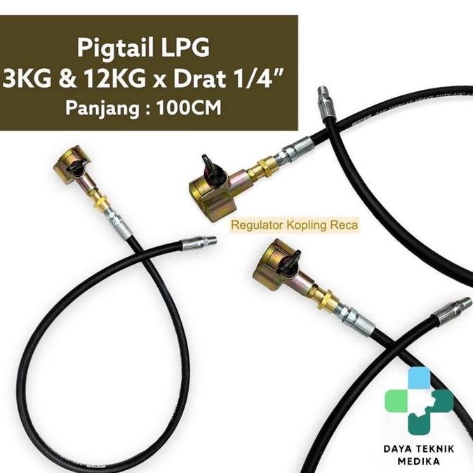 GMT Ptail Selang Tabung gas LPG 3kg 12kg - Flexible Transfer Hose