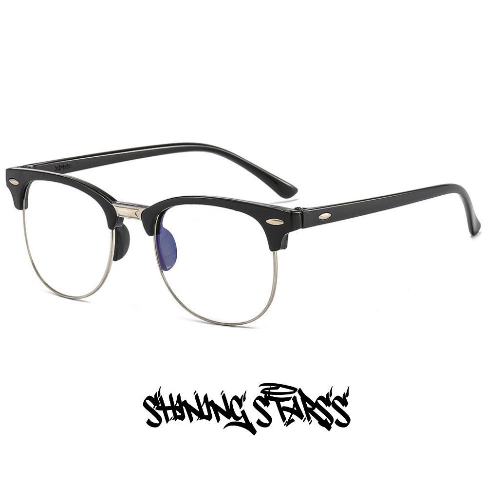 Limited Shiningstarss|Kacamata Lensa&Frame|New Fashion Blue Light Blocking Clubmaster|Kacamata Baca 