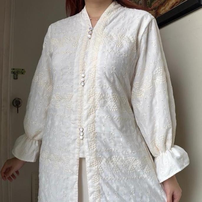 Almira long TUNIK MIDI TOP ATASAN dress blouse wanita kerja kondangan lebaran raya wedding wisuda ka