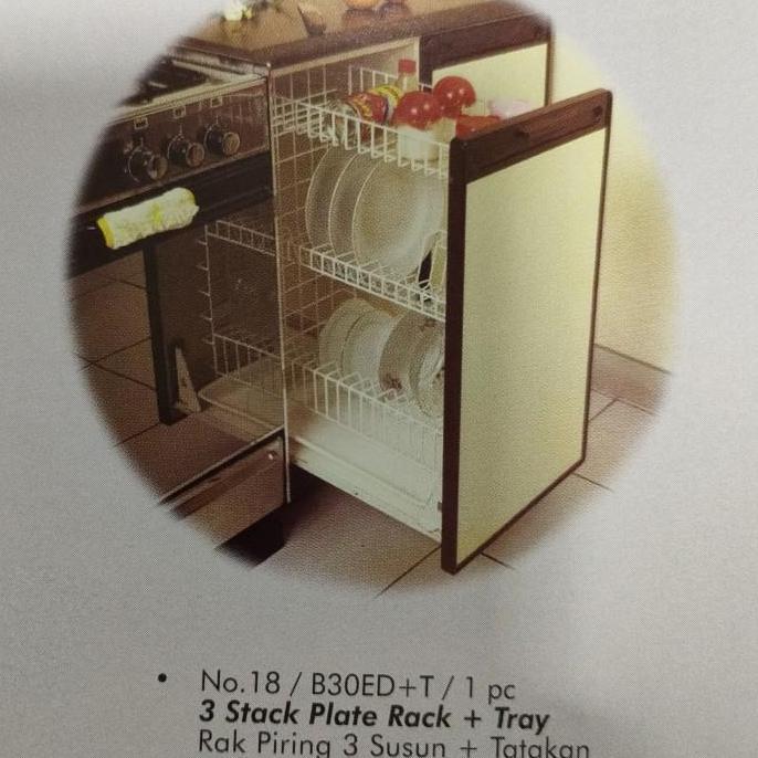 RAK PIRING TARIK 3 SUSUN + TATAKAN MODELIN KITCHEN SET BAWAH
