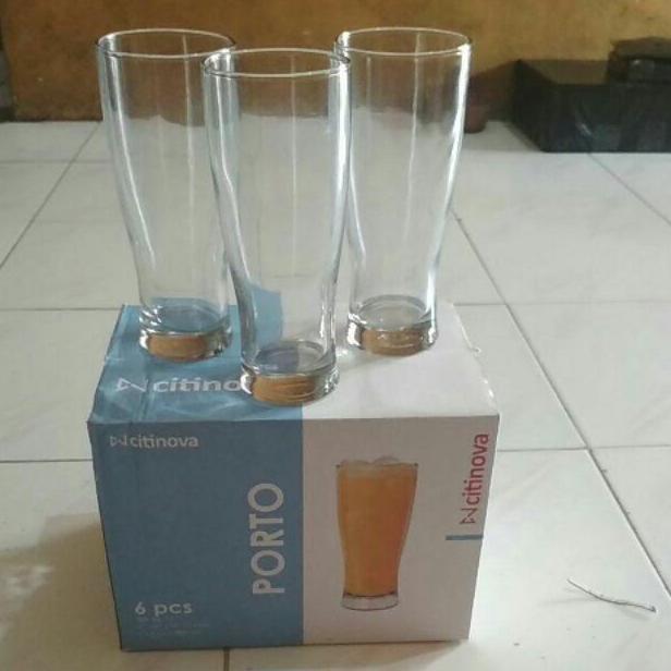 gelas jus beling 6pcs/gelas kaca tinggi porto/gelas cantik