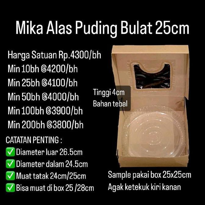Equipment- Mika Alas Puding Bulat 25Cm Dijual Per 5 Buah