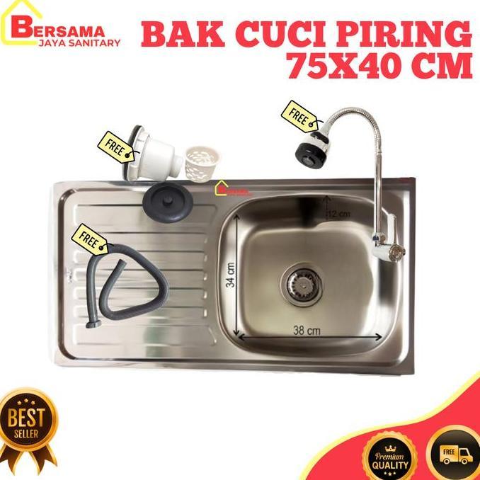 Arau- Paket Lengkap Wastafel Cuci Piring Kitchen Sink Cuci Piring Tempat Cuci Piring Stainless Set K