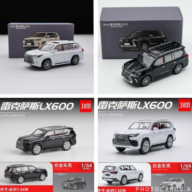 JKM 1/64 Lexus LX570 LX600 Black White Diecast Mobil