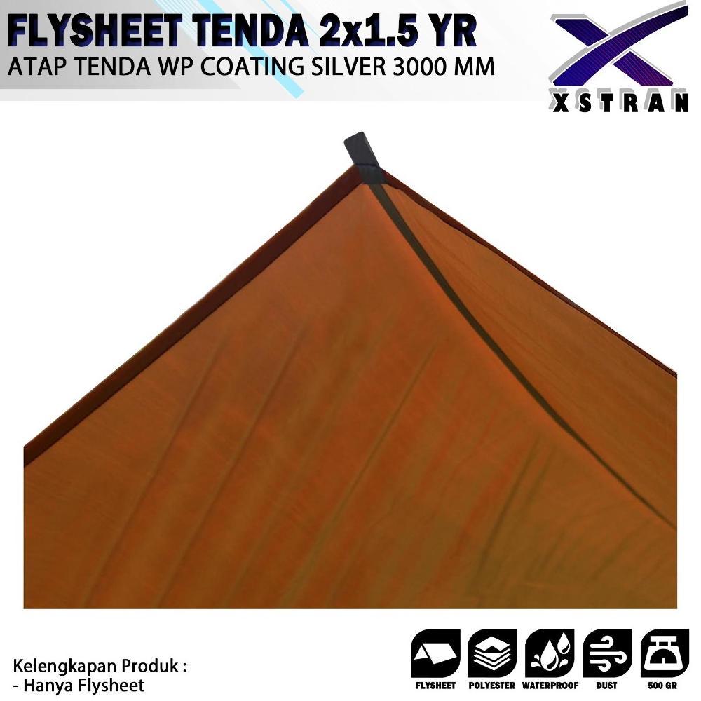 Original Flysheet Tenda 2X1.5 Yard Flysheet Waterproof Pu 3000 Mm Flysheet Outdoor Size 2 X 1.5 Yard