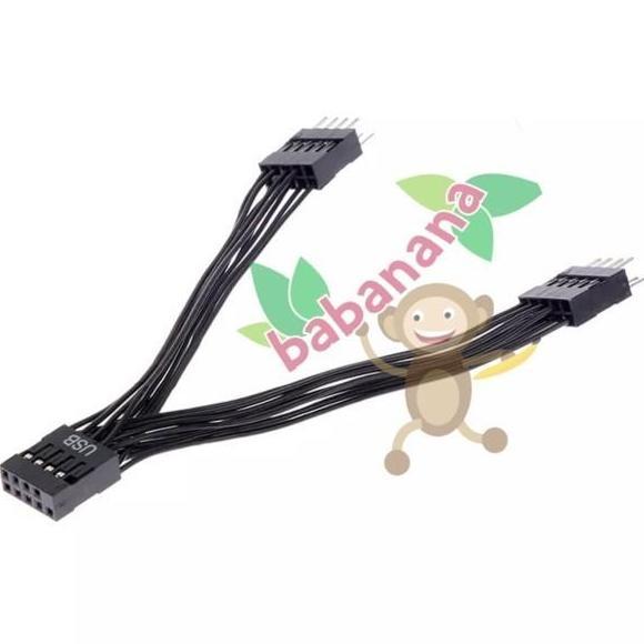 Xfour- Kabel Extension Splitter Usb 9 Pin Motherboard 1 Female To 2 Male Aio