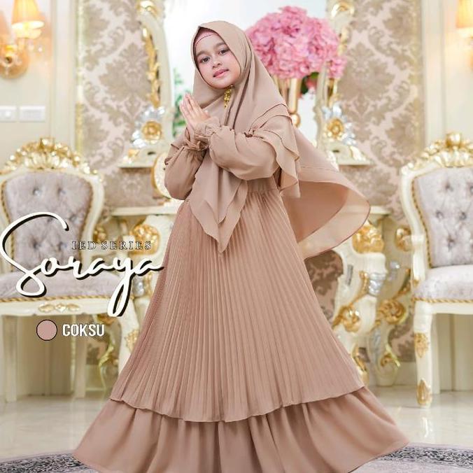 SORAYA SERIES By ASSYABIYA syari Gamis Syari Ceruty Babydoll Set Hijab Muslim Wanita Lebaran Pesta K
