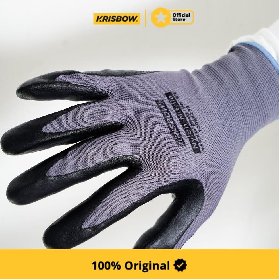 Krisbow Safety Gloves Sarung Tangan Pengaman Nilon Nitril