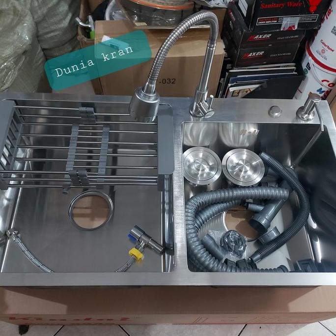 kitchen sink 2 lubang stainless / Tempat cuci piring 2 lubang stainles