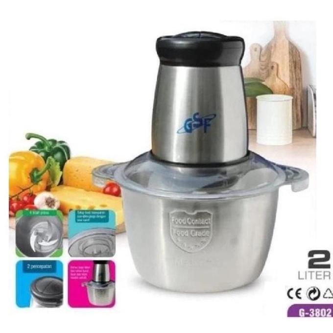 HARGA TERBAIK - GSF Food Chopper 2 Liter Food Blender Chopper Pengolah Daging G-3802
