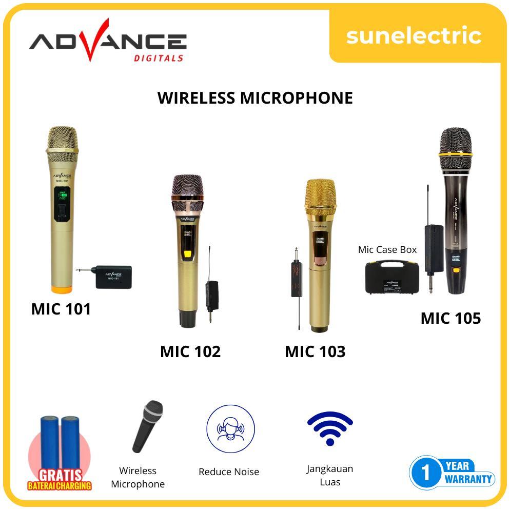 Advance Microphone Professional Mic Wireless Single / Dual Mic Tanpa Kabel - MIC 101 / MIC 102 / MIC