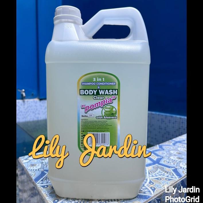NEW Pompia 3in1 Bodywash / Sabun Mandi Cair Shampoo Conditioner Refill - 5 Lt [terbaik][terlaris]
