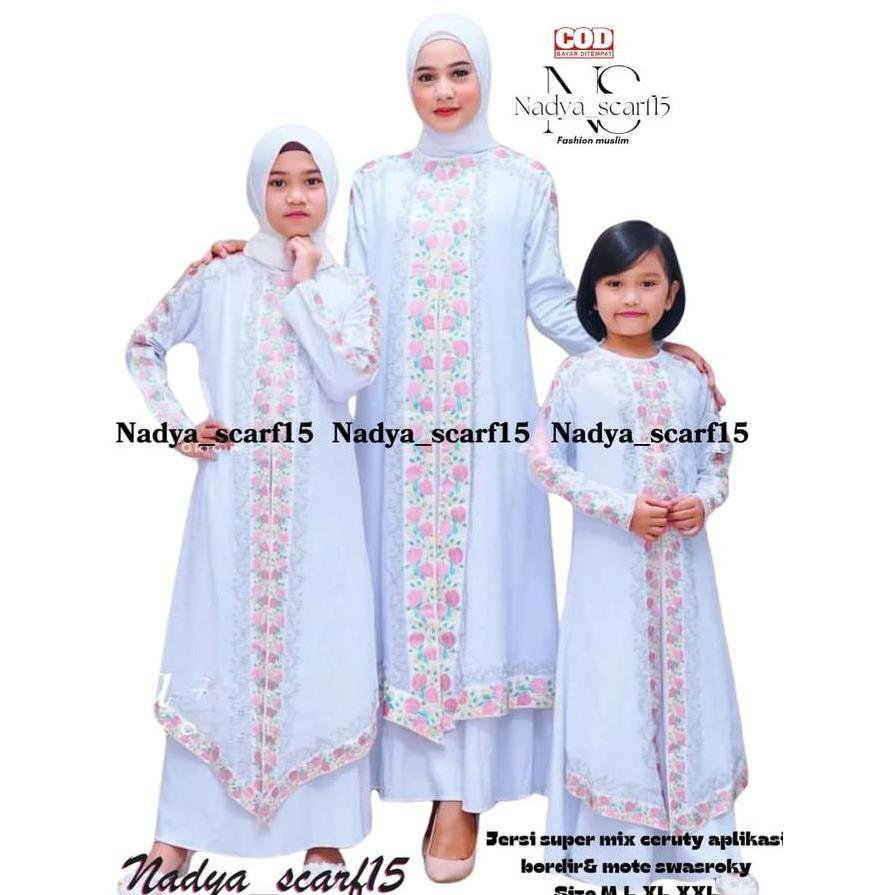 Wxwxw- Cod Gamis Abaya Arab Hawa Remaja Dan Dewasa Shireen Putih Arab Busui Jersey  Import  Premium 