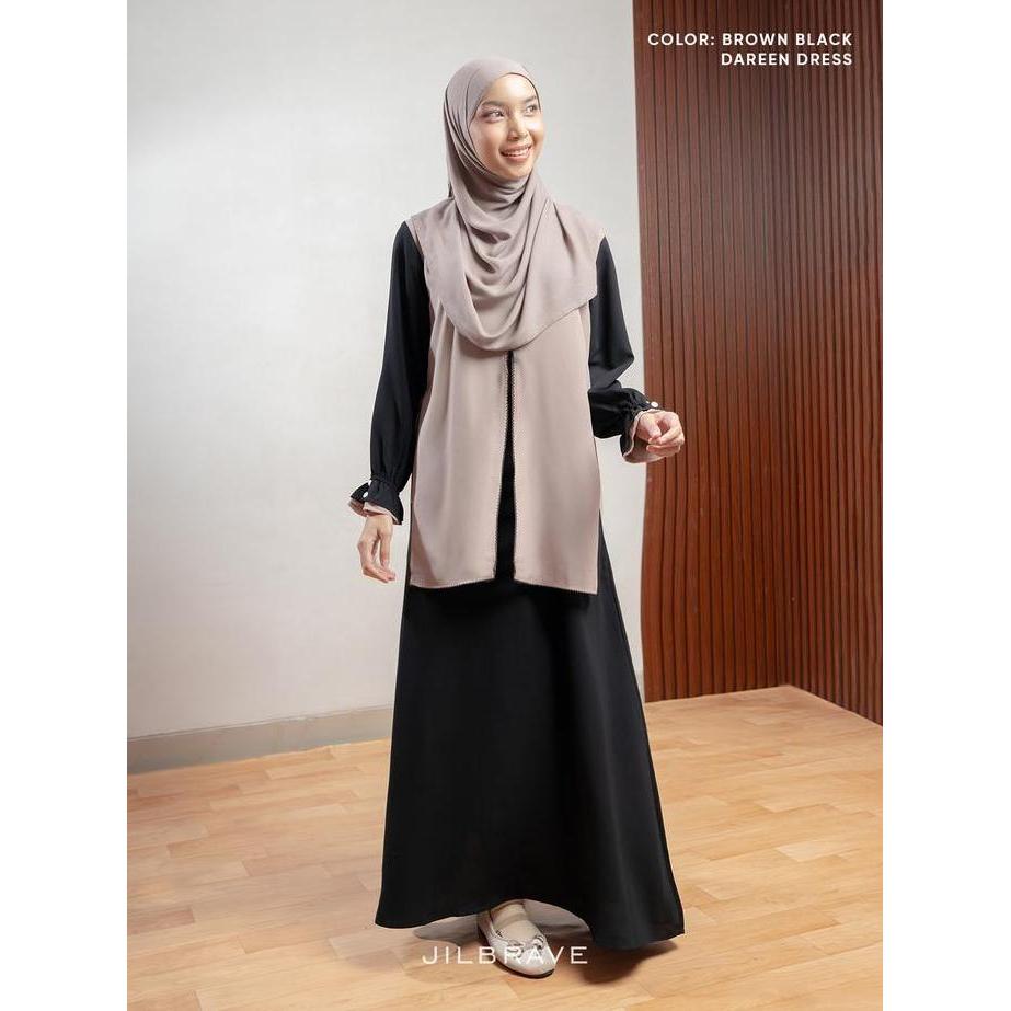 Wxwxw- Jilbrave Dareen Dress Gamis Outer Minimalist Elegan Untuk Lebaran & Daily