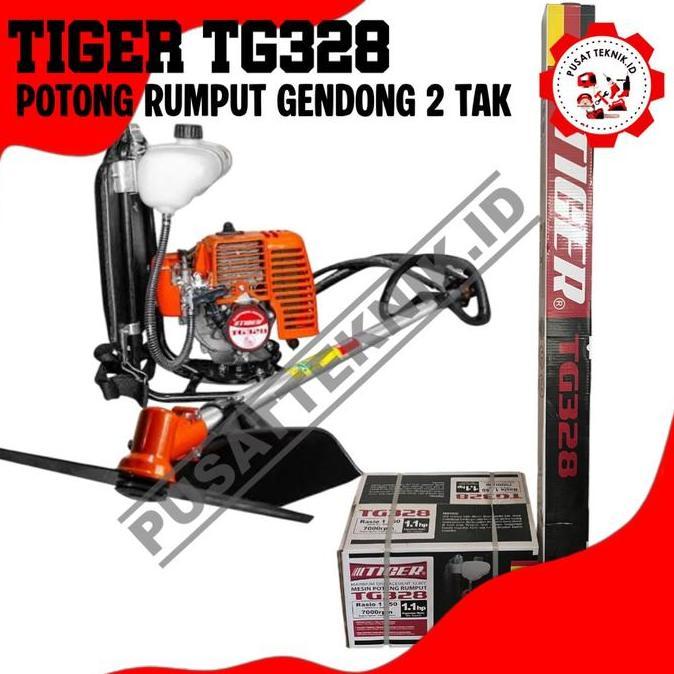 Terlaris Brush Cutter Tiger Tg-328 Mesin Potong Rumput 2 Tak Tg328 Pemotong Gulma Gendong Tg 328