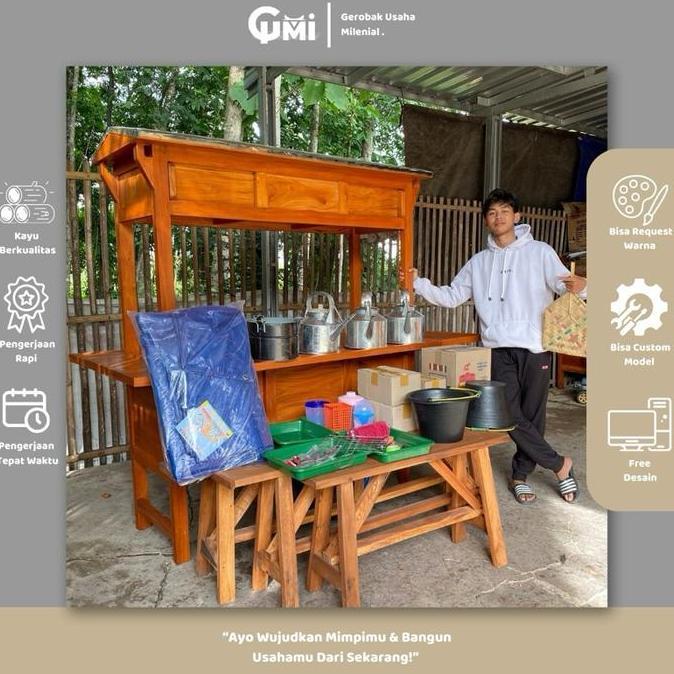 Terlaris Gumi - Paket Usaha Angkringan Super Komplit Siap Usaha | Gerobak Angkringan Set Perlengkapa