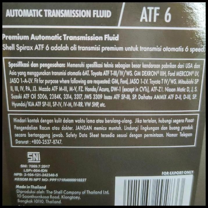 HOT DEAL OLI ATF TRANSMISI MATIC SHELL SPIRAX 1 LITER ORIGINAL 