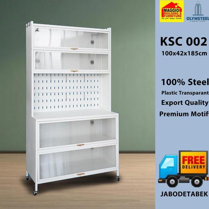 Grosir Lemari Piring Besi - Rak Piring Besi - Furniture Besi - Kitchen Set Besi - Ksc002 - Olymsteel