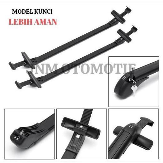 Cross Bar Kaki Roof Rack Bagasi Atas Mobil Avanza /  Xenia 2004- 2021 Merek Platinum 2 Pcs Model Kun